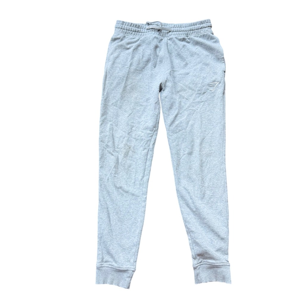 Gymshark Joggers Women Size S Grey Excellent Embroidered Logo Tapered Sweatpants